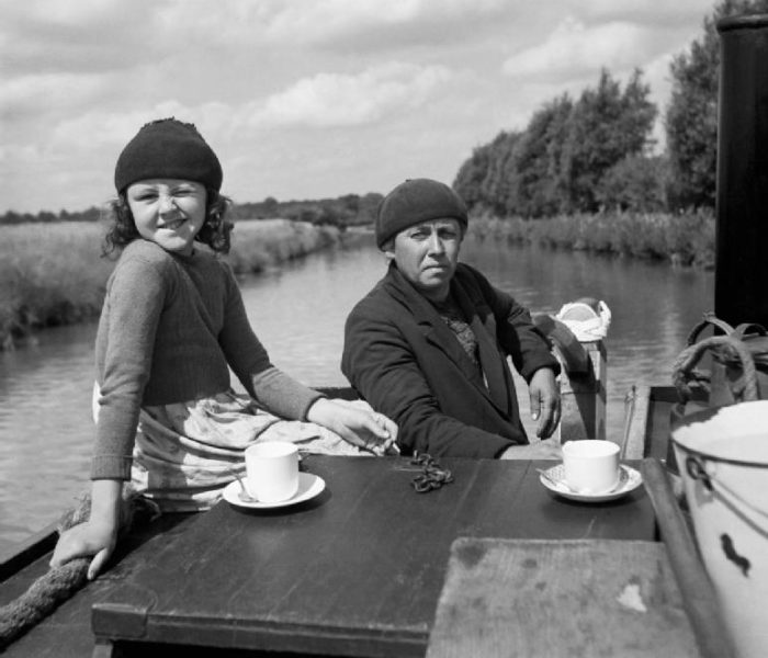 Tea on the Grand Union Canal, Britain, 1944