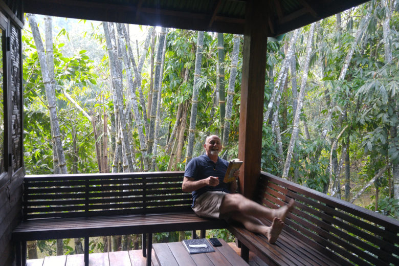 Bill on the veranda at Our Jungle House