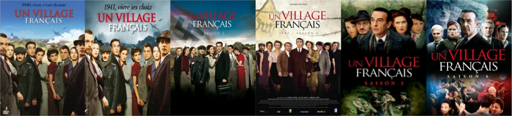 A line-up of DVD covers of A French Village