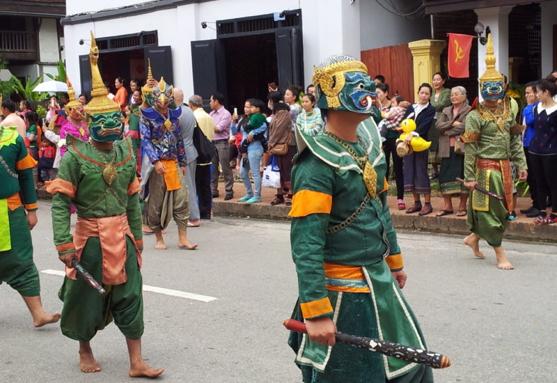 Masked dancers in Luang Prabang